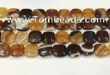 CAA4741 15.5 inches 14*14mm square banded agate beads wholesale