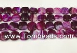 CAA4743 15.5 inches 14*14mm square banded agate beads wholesale