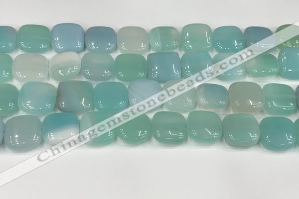 CAA4745 15.5 inches 14*14mm square banded agate beads wholesale