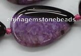 CAA475 15.5 inches 25*38mm flat teardrop agate druzy geode beads