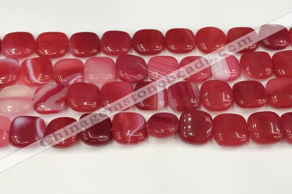 CAA4752 15.5 inches 16*16mm square banded agate beads wholesale