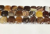 CAA4757 15.5 inches 18*18mm square banded agate beads wholesale