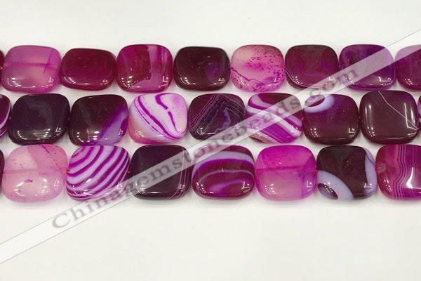 CAA4759 15.5 inches 18*18mm square banded agate beads wholesale