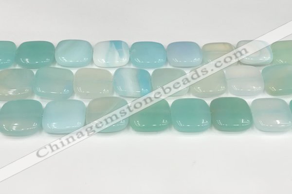 CAA4761 15.5 inches 18*18mm square banded agate beads wholesale