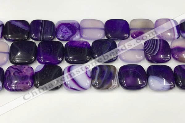 CAA4766 15.5 inches 20*20mm square banded agate beads wholesale