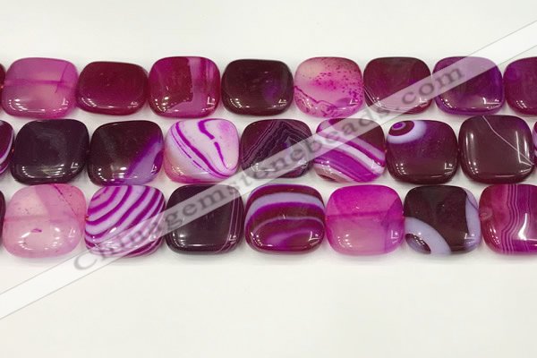 CAA4767 15.5 inches 20*20mm square banded agate beads wholesale