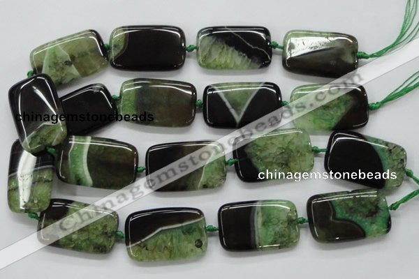 CAA477 15.5 inches 25*40mm rectangle agate druzy geode beads