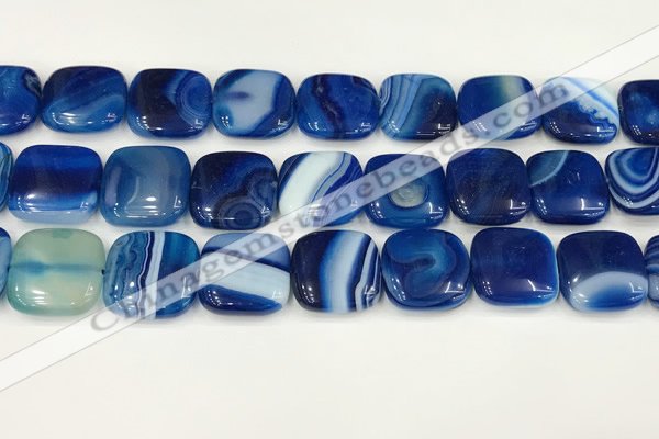 CAA4770 15.5 inches 20*20mm square banded agate beads wholesale