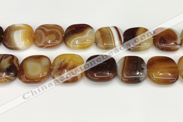 CAA4773 15.5 inches 25*25mm square banded agate beads wholesale