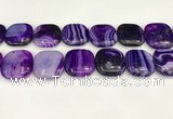 CAA4774 15.5 inches 25*25mm square banded agate beads wholesale