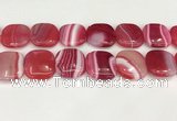 CAA4776 15.5 inches 25*25mm square banded agate beads wholesale