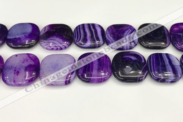 CAA4782 15.5 inches 30*30mm square banded agate beads wholesale