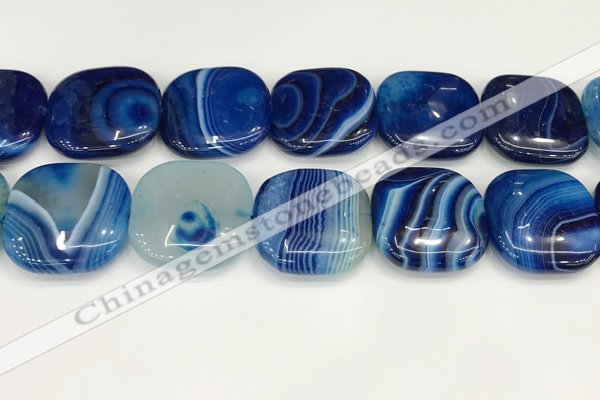 CAA4786 15.5 inches 30*30mm square banded agate beads wholesale