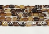 CAA4789 15.5 inches 10*14mm rectangle banded agate beads wholesale