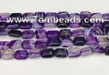 CAA4790 15.5 inches 10*14mm rectangle banded agate beads wholesale