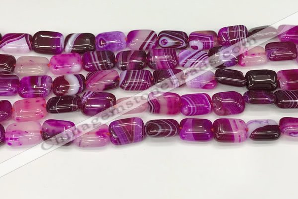 CAA4791 15.5 inches 10*14mm rectangle banded agate beads wholesale