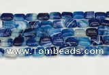 CAA4794 15.5 inches 10*14mm rectangle banded agate beads wholesale