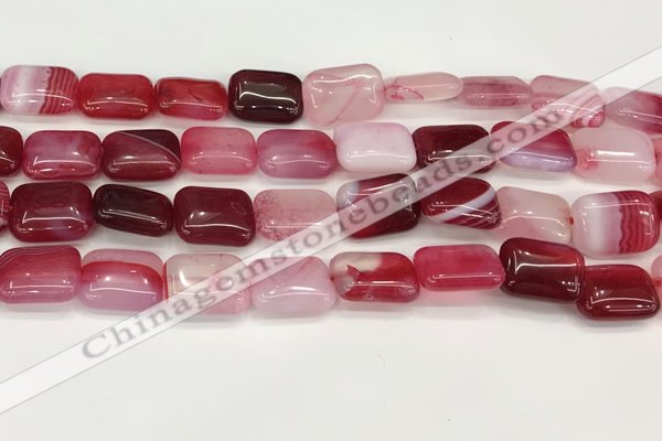 CAA4800 15.5 inches 12*16mm rectangle banded agate beads wholesale