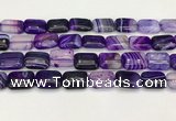 CAA4806 15.5 inches 13*18mm rectangle banded agate beads wholesale