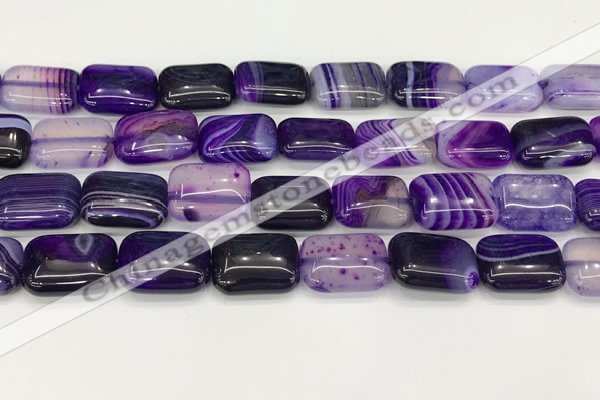 CAA4806 15.5 inches 13*18mm rectangle banded agate beads wholesale