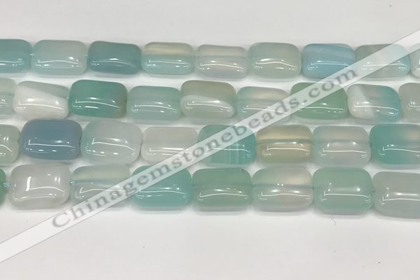 CAA4809 15.5 inches 13*18mm rectangle banded agate beads wholesale