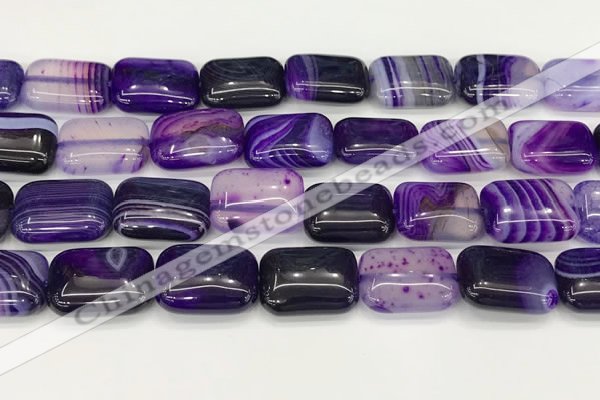 CAA4814 15.5 inches 15*20mm rectangle banded agate beads wholesale