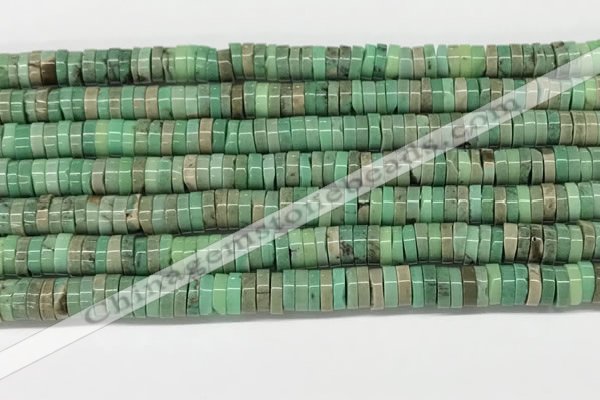 CAA4852 15.5 inches 2*6mm heishi grass agate beads wholesale