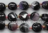 CAA493 15.5 inches 12mm flat round agate druzy geode beads