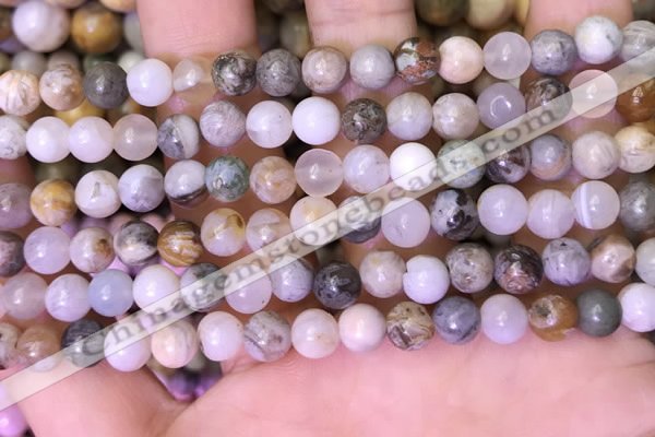 CAA4940 15.5 inches 6mm round bamboo leaf agate beads wholesale