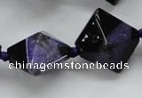 CAA496 15.5 inches 20*20mm pyramid agate druzy geode beads