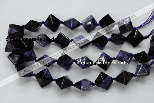 CAA496 15.5 inches 20*20mm pyramid agate druzy geode beads