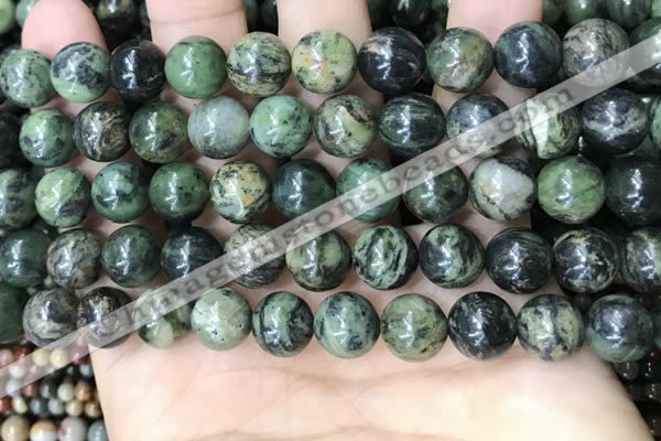 CAA4967 15.5 inches 10mm round green dendritic agate beads