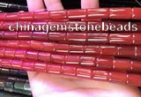 CAA4997 15.5 inches 8*12mm tube red agate beads wholesale