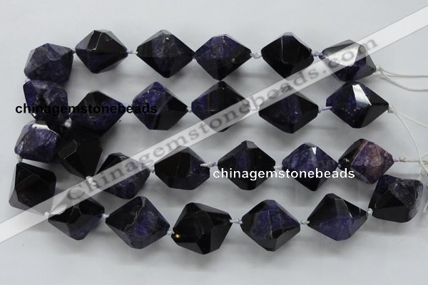 CAA500 15.5 inches 25*30mm faceted nuggets agate druzy geode beads