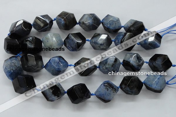 CAA501 15.5 inches 25*30mm faceted nuggets agate druzy geode beads