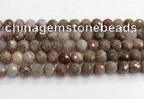 CAA5012 15.5 inches 10mm faceted round flower agate beads