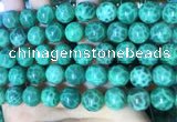 CAA5024 15.5 inches 12mm round green dragon veins agate beads