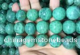 CAA5027 15.5 inches 18mm round green dragon veins agate beads