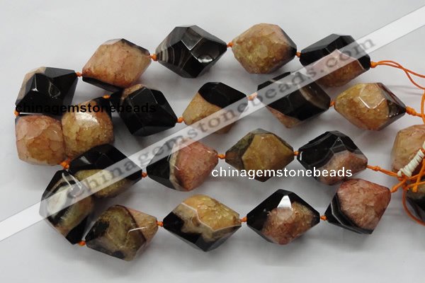 CAA503 15.5 inches 26*38mm faceted nuggets agate druzy geode beads