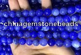 CAA5031 15.5 inches 8mm round blue dragon veins agate beads