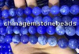 CAA5033 15.5 inches 12mm round blue dragon veins agate beads