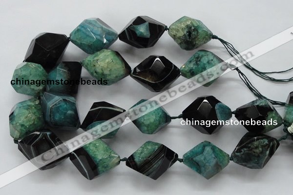 CAA504 15.5 inches 30*40mm faceted nuggets agate druzy geode beads