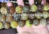 CAA5043 15.5 inches 18mm round yellow dragon veins agate beads