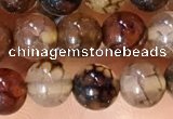 CAA5047 15.5 inches 6mm round dragon veins agate beads wholesale