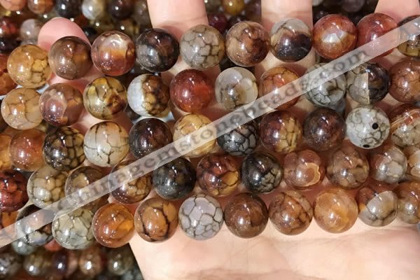 CAA5050 15.5 inches 12mm round dragon veins agate beads wholesale