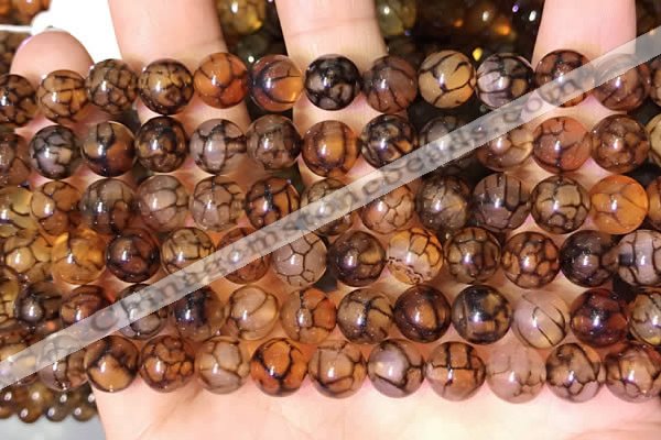 CAA5056 15.5 inches 8mm round dragon veins agate beads wholesale