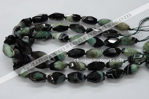 CAA506 15.5 inches 14*25mm faceted nuggets agate druzy geode beads