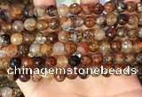 CAA5063 15.5 inches 8mm faceted round dragon veins agate beads
