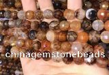 CAA5064 15.5 inches 10mm faceted round dragon veins agate beads