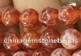 CAA5070 15.5 inches 4mm round red dragon veins agate beads